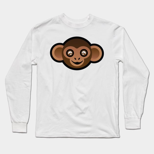 Monkey on Yellow Long Sleeve T-Shirt by AliceQuinn